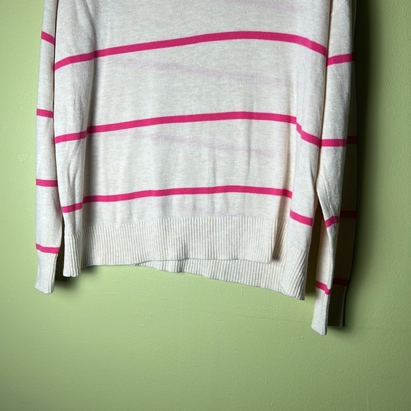 LOFT beige and Pink Striped Sweater - Picture 3 of 6